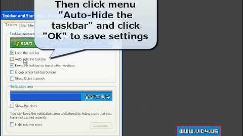 Windows XP - How to change settings for taskbar