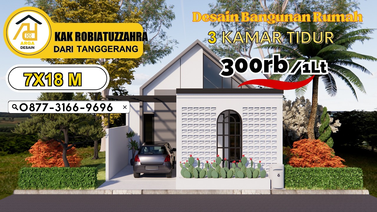 Desain Rumah Ukuran 7X18 M  [1 LANTAI] dari IBU ROBIATUZZAHRA, Jasa Desain Rumah TANGERANG