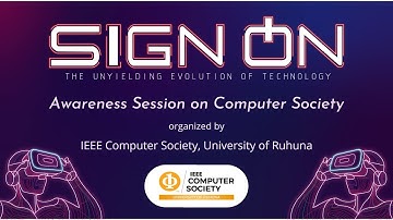 SIGNON - The Awareness Session by IEEE Computer Society | IEEE UOR