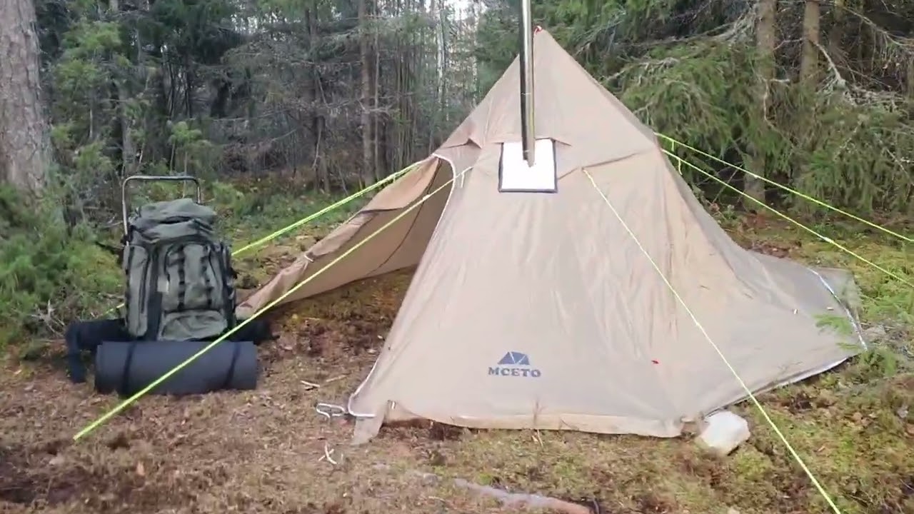 KOTATELTTA JA KAMIINA TESTI🔥 Yö ulkona  -7°C 🌲Retkeily ja Vaellus