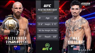 Alexander Volkanovski Vs Max Holloway 3 Full Fight Ufc 276