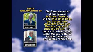 Matthew Charlery ~ Short Obituary