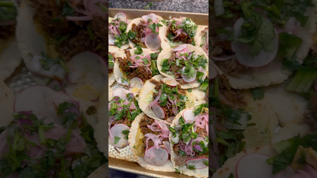 Barbacoa & carnitas platter 🌮 #tacos #food #fyp