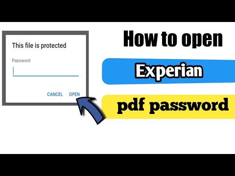 how to open experian pdf password