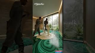 THIS FLOOR IS WOW Malachite Flow Epoxy Floor Transformation #epoxyfloor #interiordesign #renovation