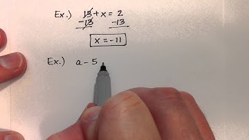 Solving One Step Equations by Adding and Subtracting