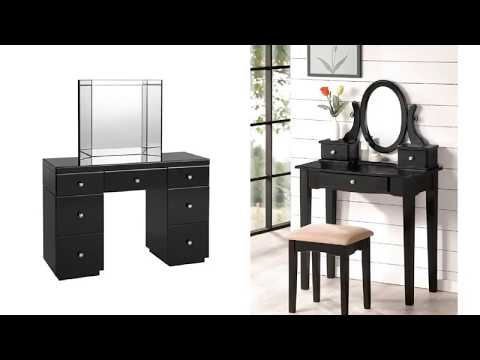 black dressing table with drawers