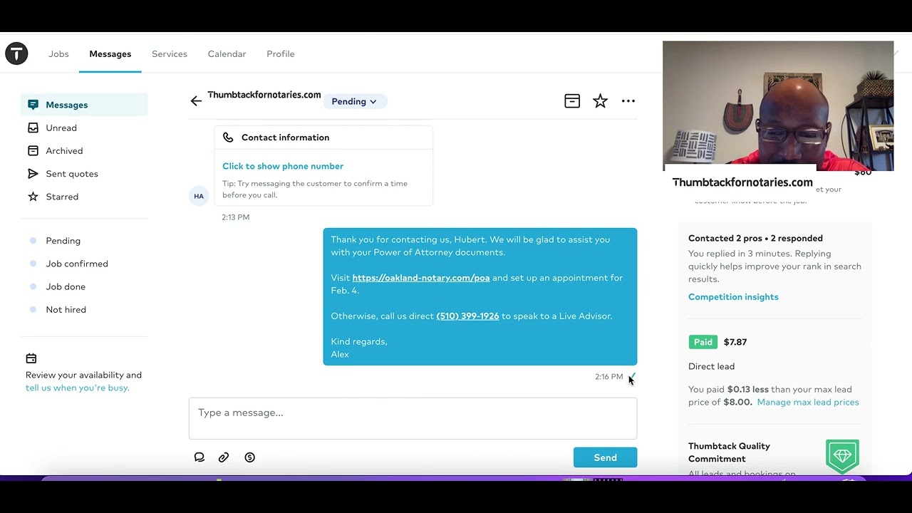 How much can a notary make on Thumbtack?