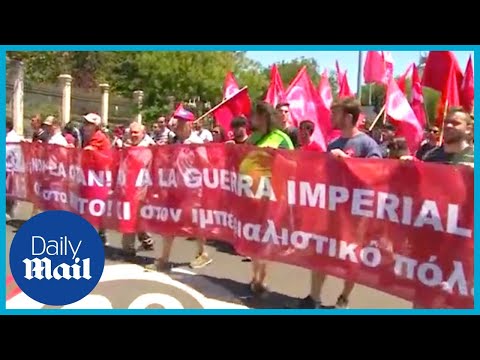 Thousands of anti-NATO protesters hold demonstration in Madrid