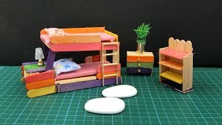 Popsicle Stick BunkBed Car - Miniature Dollhouse Bedroom #23