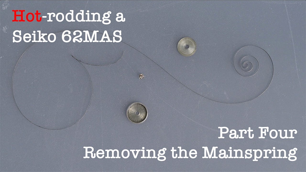 Removing the mainspring from a vintage Seiko watch movement - YouTube