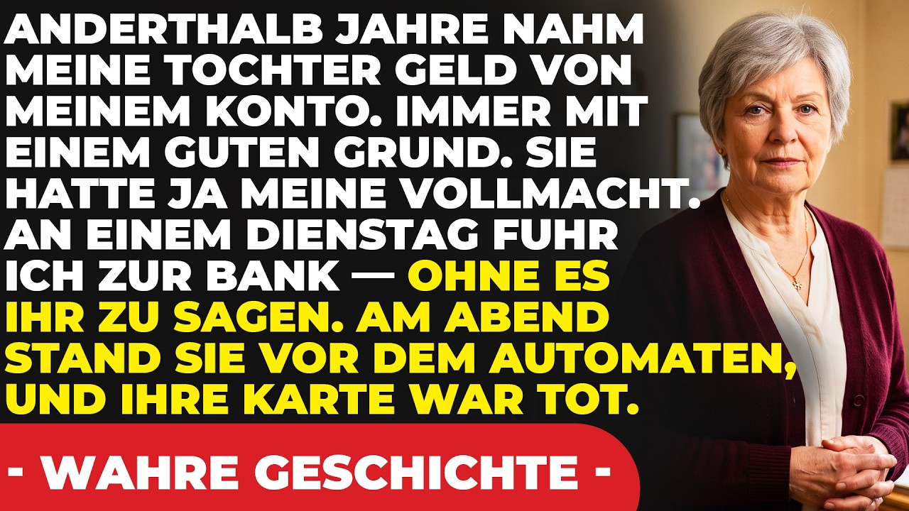 „Mama, meine Karte funktioniert nicht“, schrie meine Tochter am Telefon. „Was hast du gemacht?“ Ich saß in der Küche, in der ich 40 Jahre lang mit meinem verstorbenen Mann gelebt habe, und sagte...