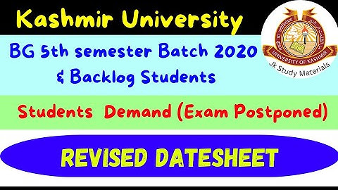 BG 5th Semester Batch 2020 Students Demand Exam Postponed/ Revised Datesheet Kashmir University