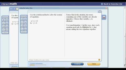Solving A System Of 2 Equations With Echelon Method On InterActMath