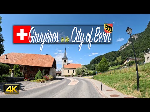 Driving from the medieval town of Gruyères to the City of Bern, Switzerland 🇨🇭
