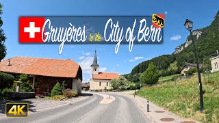 Driving from the medieval town of Gruyères to the City of Bern, Switzerland