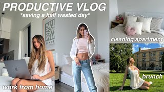 PRODUCTIVE VLOG: cleaning my apartment, grocery shopping, working from home