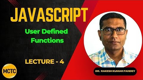 User Defined Functions in JavaScript
