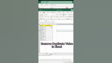 Remove Duplicate Value in Excel
