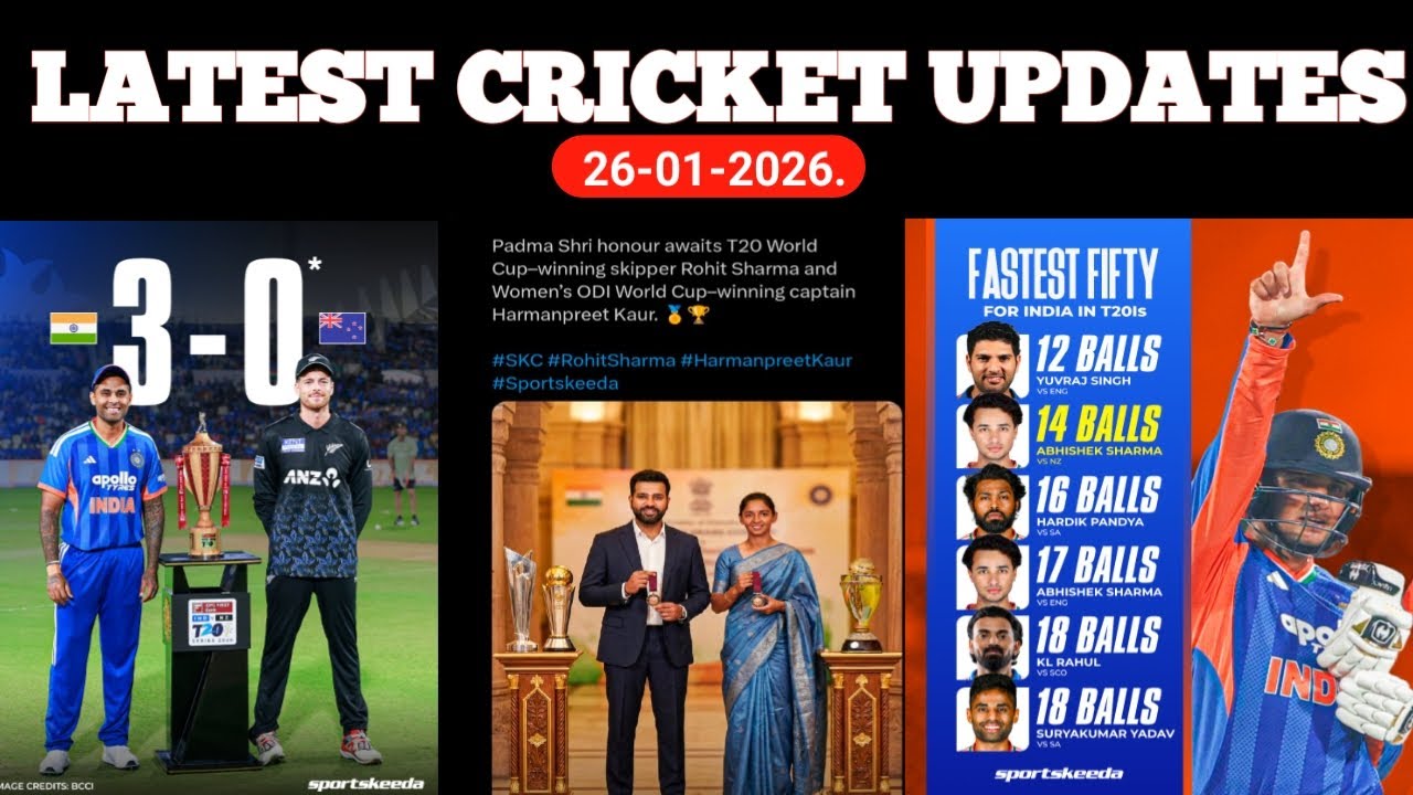 Latest Cricket Updates 26/01/26 | Pre recorded Replay Loop.