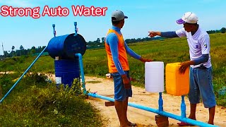 Free Energy Water pump Double Press Airs for rice field | Water Pump without Electricity 4K Video