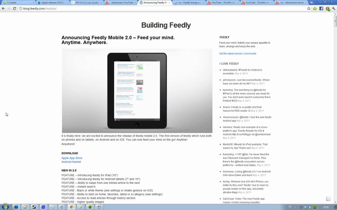 Feedly Mobile 2.0! iPad & Android Tablet Support, Swipe From Inline Article, Instant Search & More!