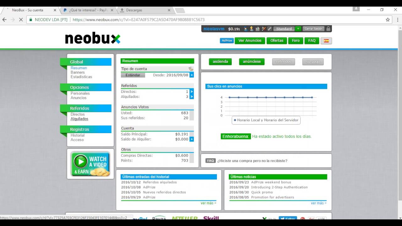 Neobux Como ganar dinero fácil y rapido Verificacion cuenta Paypal