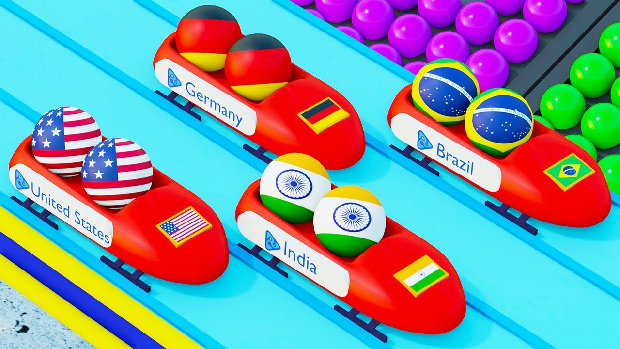 Marble Race Winter Olympic Games - Bobsleigh - Marble Race Countries
