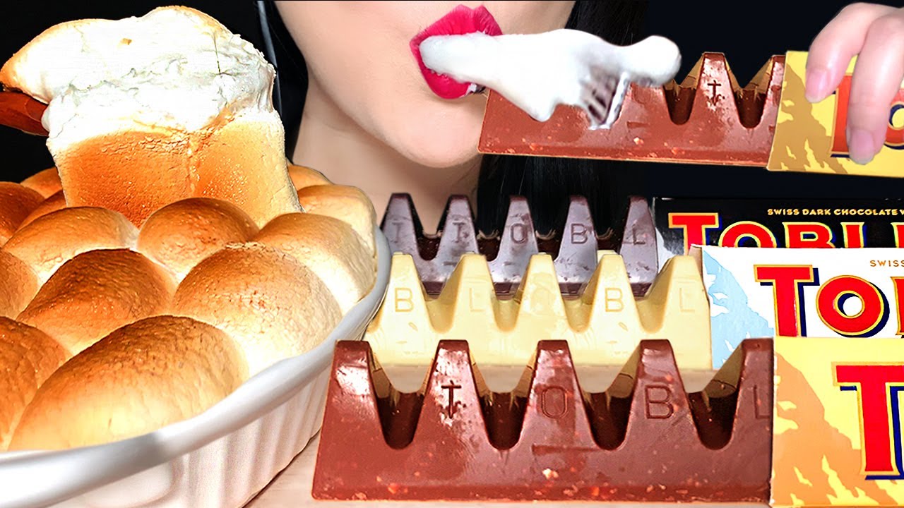 ASMR TOBLERONE CHOCOLATE, S'MORES DIP MUKBANG 토블론 초콜릿, 스모어딥 먹방!! EATING SOUND (NO TALKING)