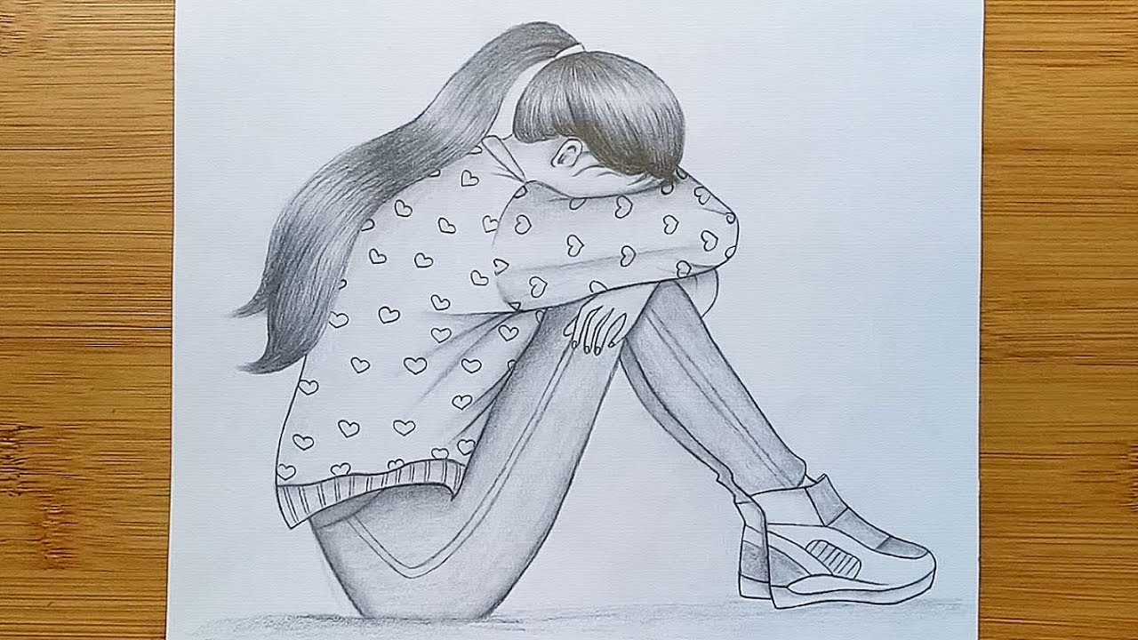 Sad Pencil Drawing For Girls / You can edit any of drawings via our ...