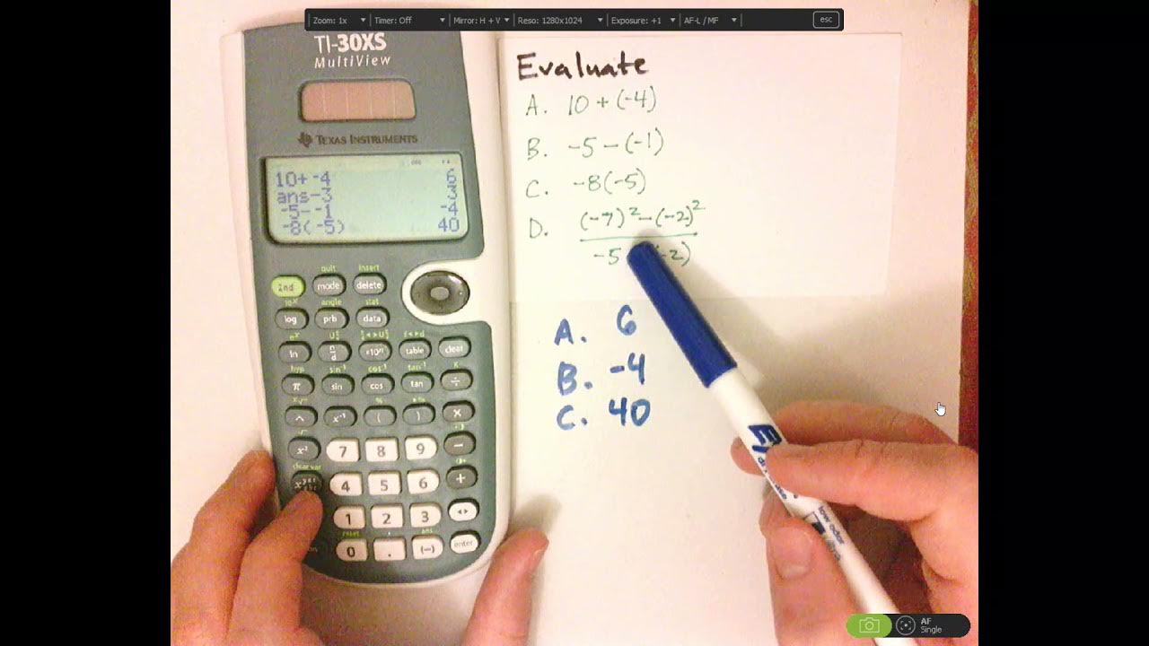 Operations with integers using TI30xs multiview YouTube