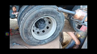 Truck ( 22 .5 ) Tubeless tyre Puncture Repair // Easy Method Mushroom Puncture