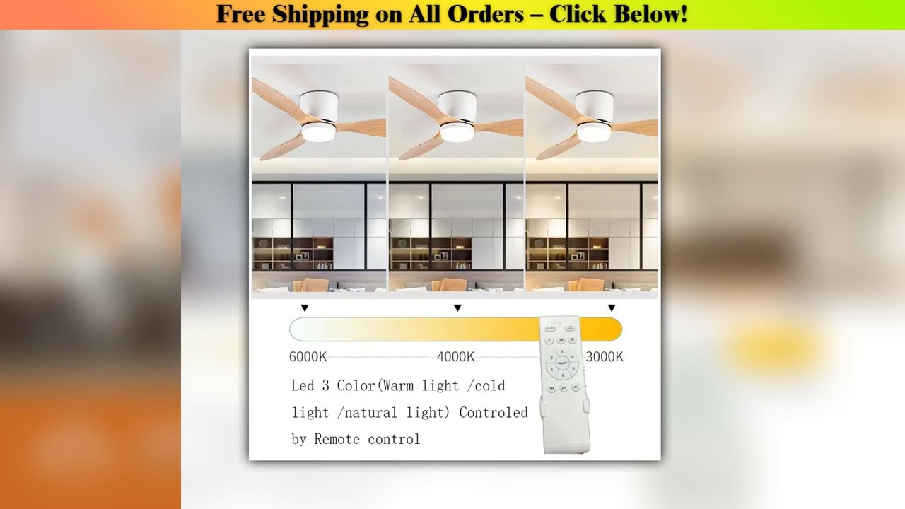 Modern Led Ceiling Fan Without Lights DC Motor 6 Speeds Timing Fans 20CM Low Floor Loft Remote