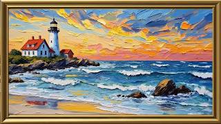 Lighthouse Framed TV Art 4k #SilentTVArt #FrameTVArt #SamsungFrameTV #TVArtNoMusic  #FloralTVArt screenshot 5