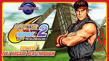 CAPCOM VS SNK 2 MARK OF THE MILLENNIUM 2001; EVIL RYU FULL ARCADE PLAY THROUGH