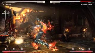 MKX Scorpion (hell fire) 44% meterless corner BY DEMONN