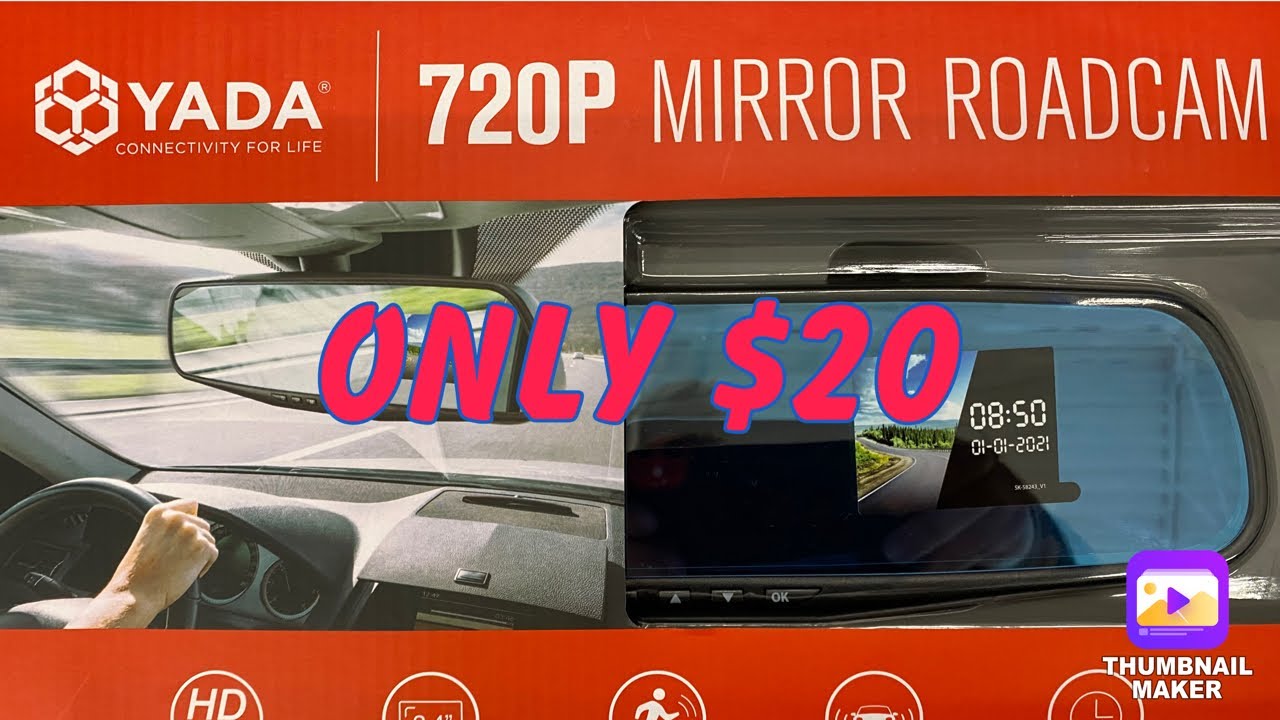 YADA 720P Mirror Roadcam, Add-on Rear View Mirror & HD Dash Cam 2-in-1,  2.4 LCD Monitor