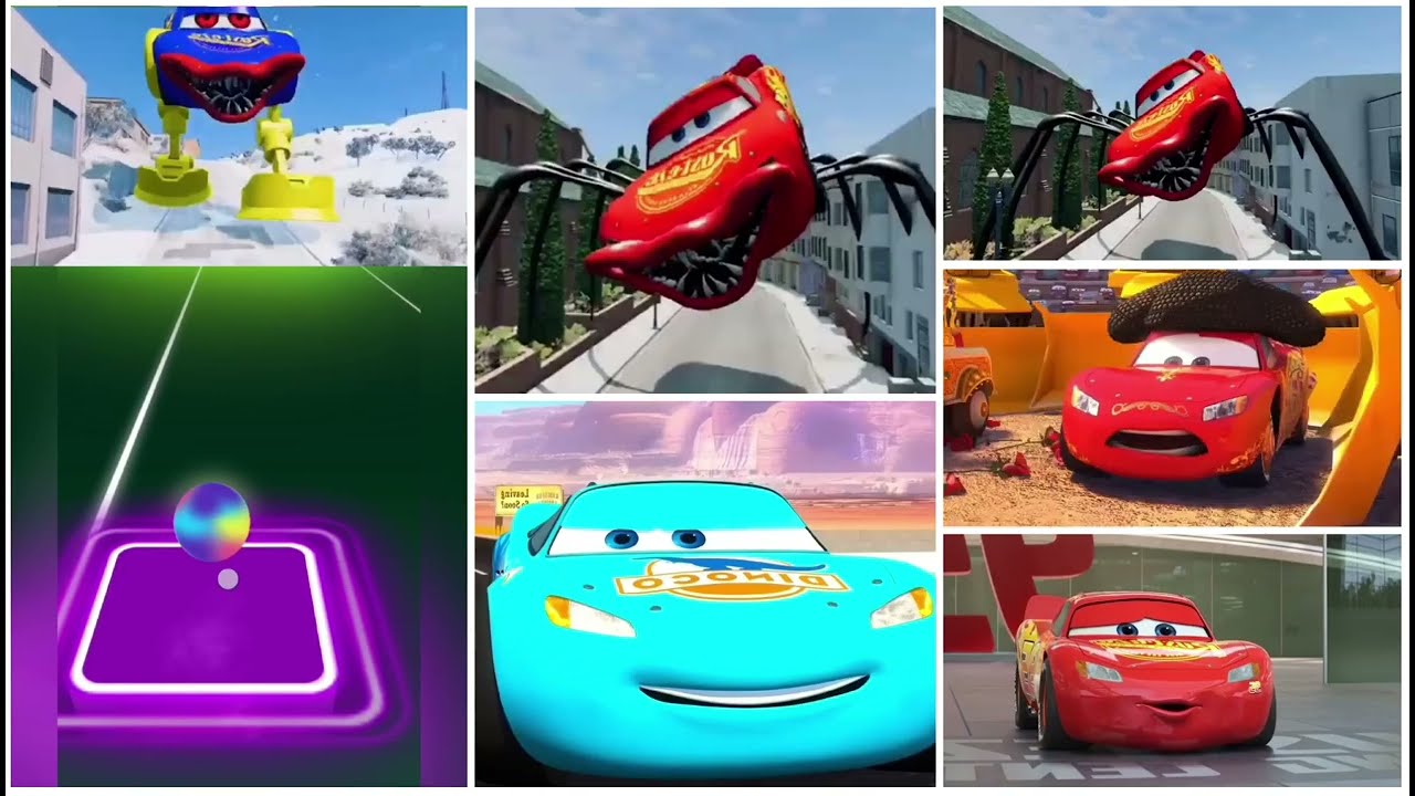 mix- lightning McQueen vs funny cars mix super star EDM Rush gameplay meme song cover 