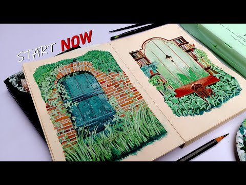 Overcoming fear | Starting a sketchbook with HIMI jelly gouache