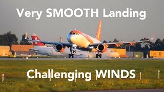 Airbus A320 Very Smooth Landing in CHALLENGING Winds  |  easyJet Landing in The Golden Hour screenshot 4