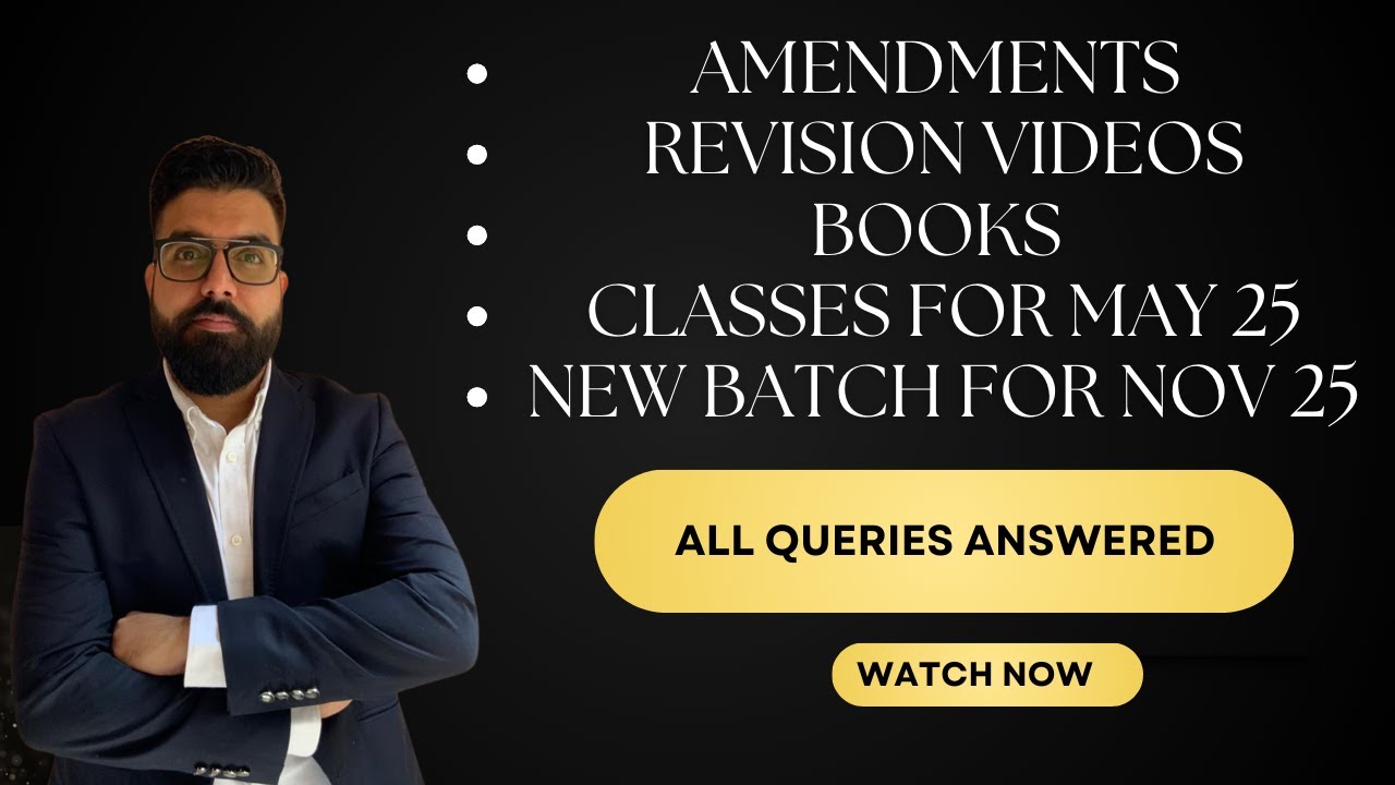 CA Final IDT | Amendments | Revision Videos | Books & Classes | May 25 ...