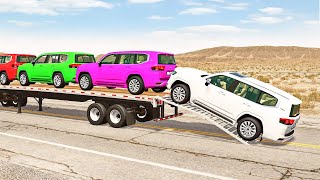 Toyota Cars vs Train | Truck Man Flatbed vs Train Beamng.drive 032 screenshot 5