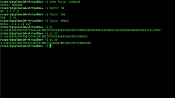 Factor and pi command in Linux terminal