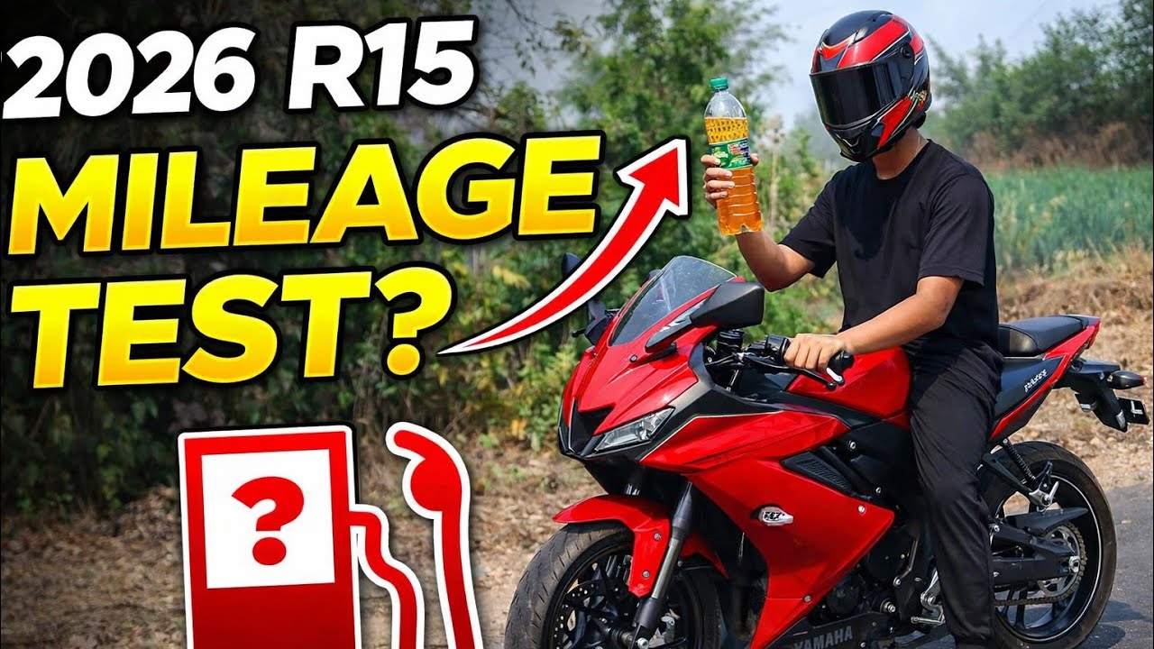 2026 (R15 mileage test 55+ ) this is amazing sport bike #automobile #mileage 