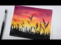 Watercolor Painting For Beginners | Sunset Watercolor Step by step Tutorial