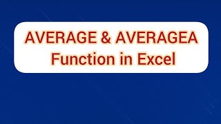 Excel me AVERAGE & AVERAGEA Function