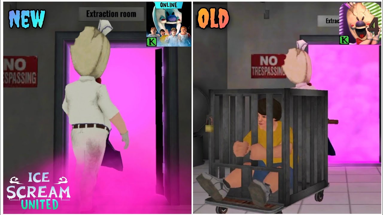 Ice Cream United New Game Over Scene vs Ice Scream 4 Old Game Over ...
