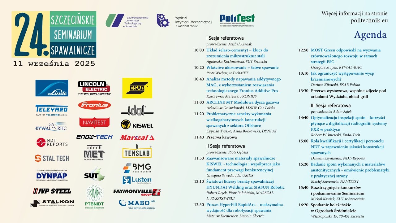 24. Szczecińskie Seminarium Spawalnicze (11.09.2025 r.)