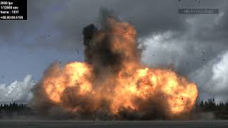 Car explosion slow motion