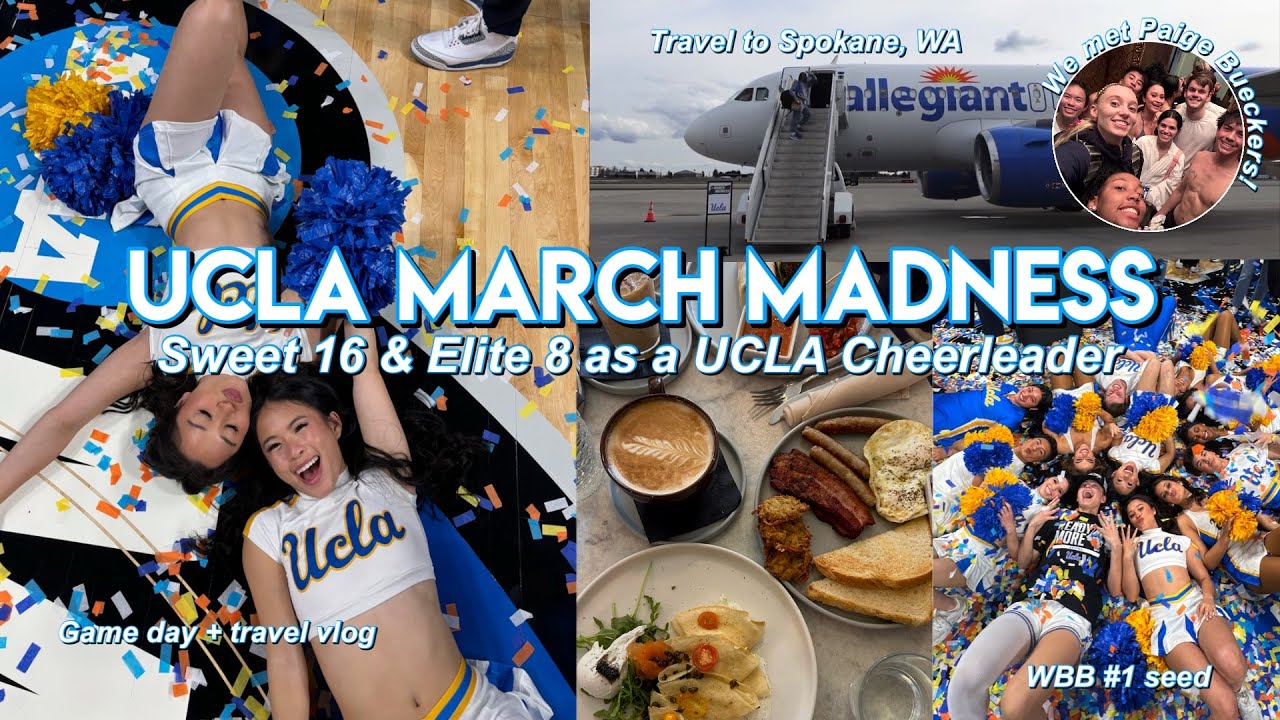 UCLA Cheer Sweet 16 & Elite 8 Vlog | Historic March Madness Win + Exploring Spokane 💙☕️